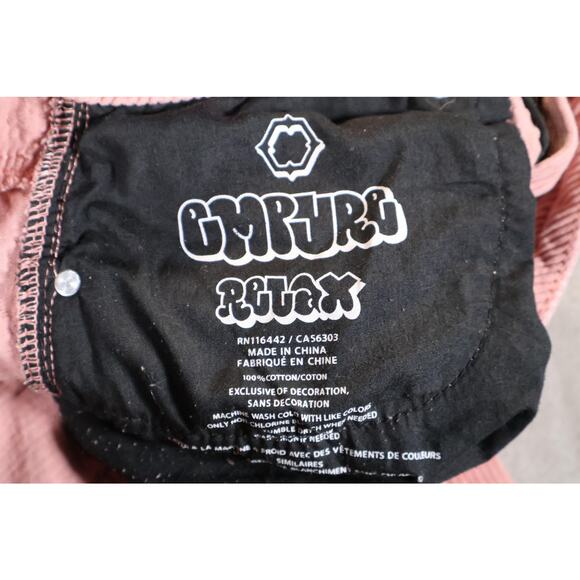 Empyre Corduroy Pants Womens 28 Pink Relaxed Fit Embroidered Cotton Casual Retro - Picture 6 of 10